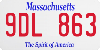 MA license plate 9DL863