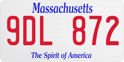 MA license plate 9DL872