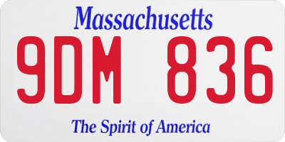 MA license plate 9DM836
