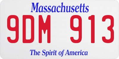 MA license plate 9DM913