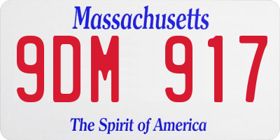 MA license plate 9DM917