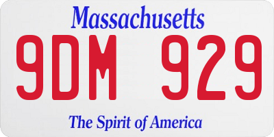 MA license plate 9DM929