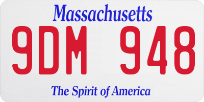 MA license plate 9DM948