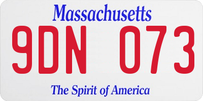 MA license plate 9DN073