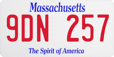 MA license plate 9DN257