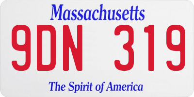 MA license plate 9DN319