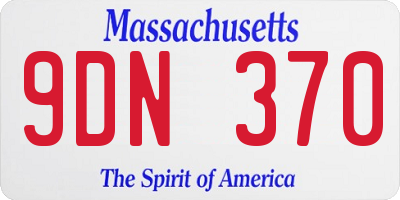 MA license plate 9DN370