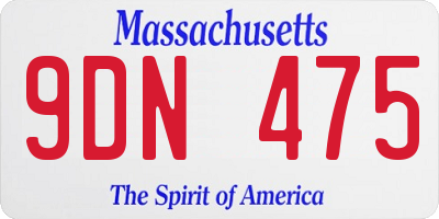 MA license plate 9DN475