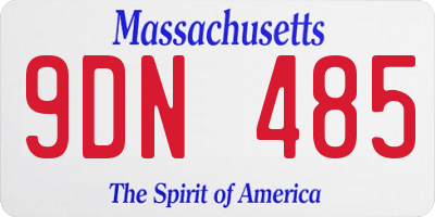 MA license plate 9DN485