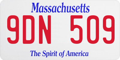 MA license plate 9DN509