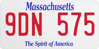 MA license plate 9DN575