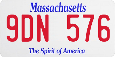 MA license plate 9DN576