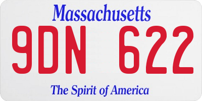 MA license plate 9DN622