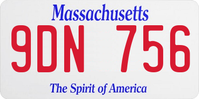 MA license plate 9DN756
