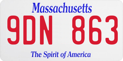 MA license plate 9DN863