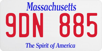 MA license plate 9DN885