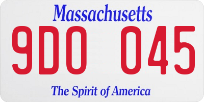 MA license plate 9DO045