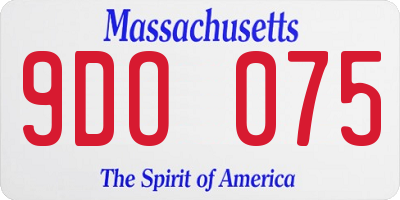 MA license plate 9DO075