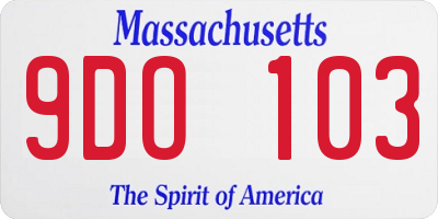 MA license plate 9DO103