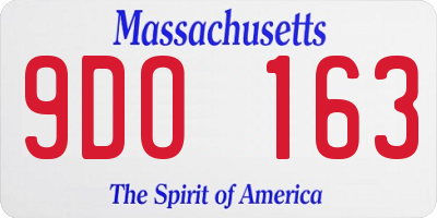 MA license plate 9DO163