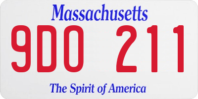MA license plate 9DO211
