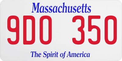MA license plate 9DO350