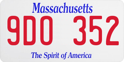 MA license plate 9DO352