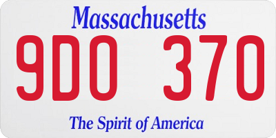 MA license plate 9DO370