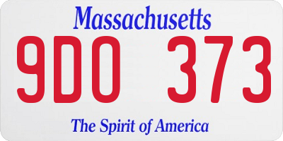 MA license plate 9DO373