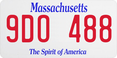 MA license plate 9DO488