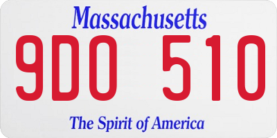 MA license plate 9DO510