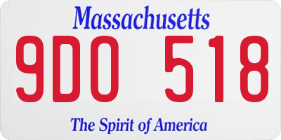 MA license plate 9DO518
