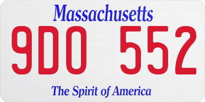 MA license plate 9DO552