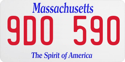 MA license plate 9DO590