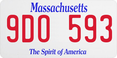 MA license plate 9DO593