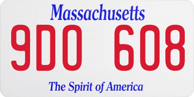MA license plate 9DO608
