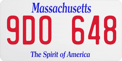 MA license plate 9DO648