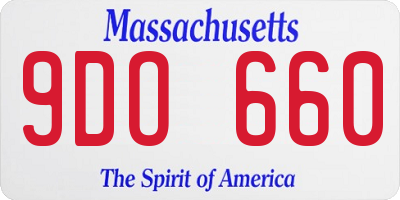 MA license plate 9DO660