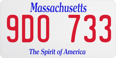 MA license plate 9DO733
