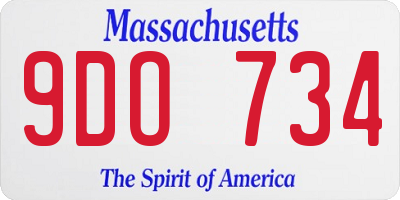 MA license plate 9DO734