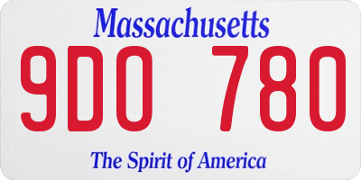 MA license plate 9DO780