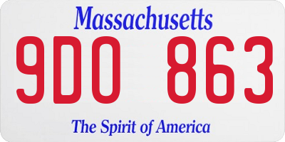MA license plate 9DO863