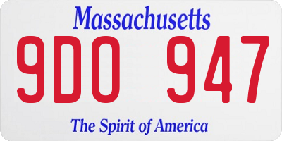 MA license plate 9DO947