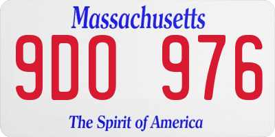 MA license plate 9DO976