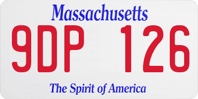 MA license plate 9DP126
