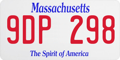 MA license plate 9DP298