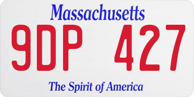 MA license plate 9DP427