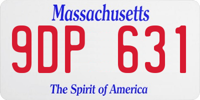 MA license plate 9DP631