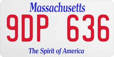 MA license plate 9DP636