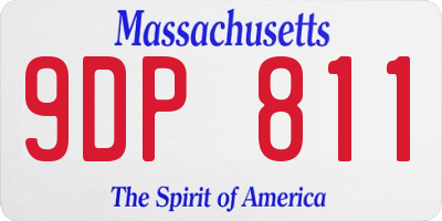 MA license plate 9DP811